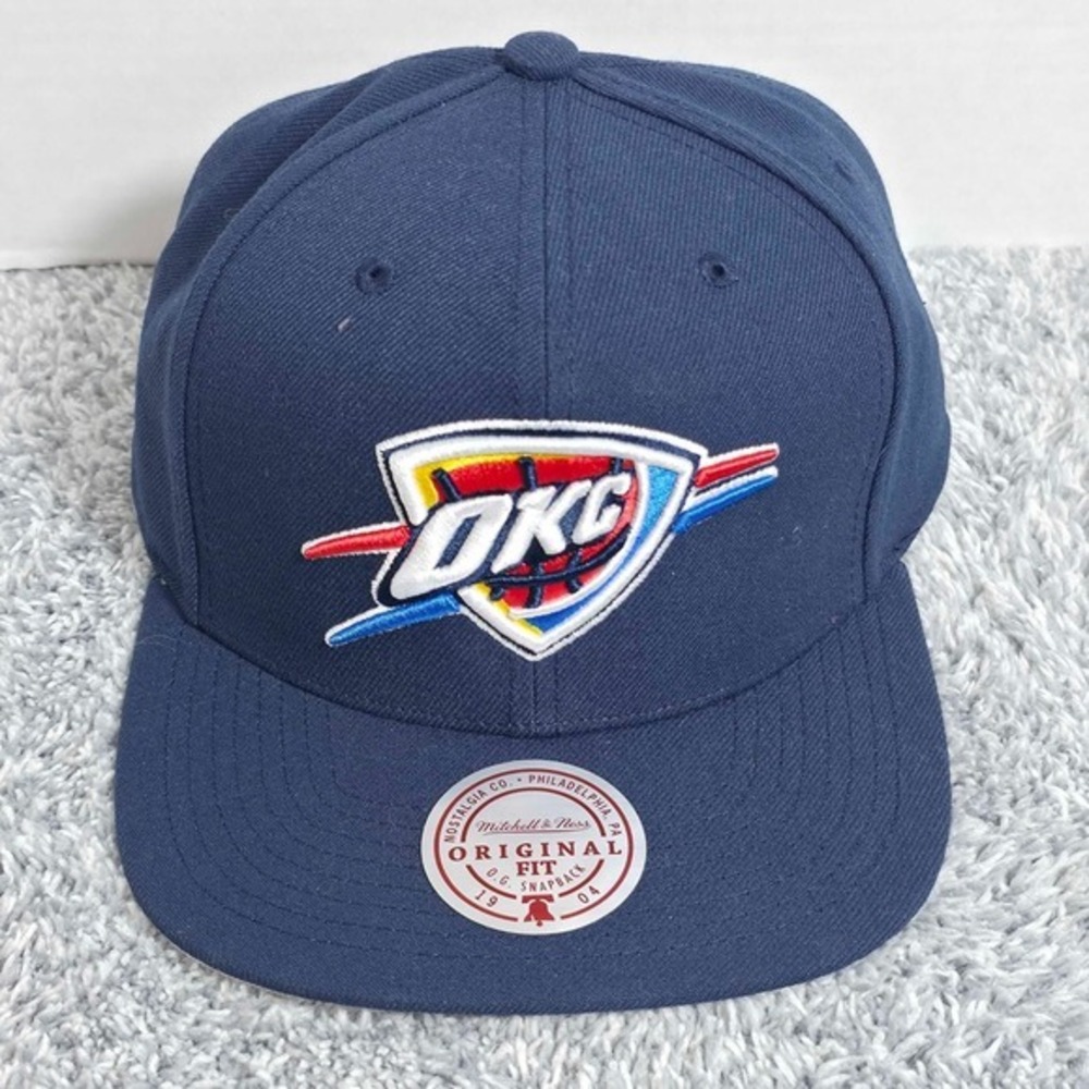 Mitchell & Ness Oklahoma City Thunder OKC Snapback Adjustable Hat Cap Navy NWT